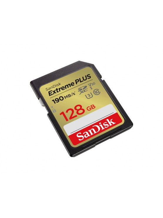 მეხსიერების ბარათი: SanDisk 128GB Extreme PLUS SDXC  UHS-I Memory Card - 619659189389