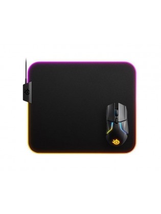 მაუს პადი: SteelSeries 63825_SS QcK Prism Cloth RGB Gaming Mouse Pad M Black
