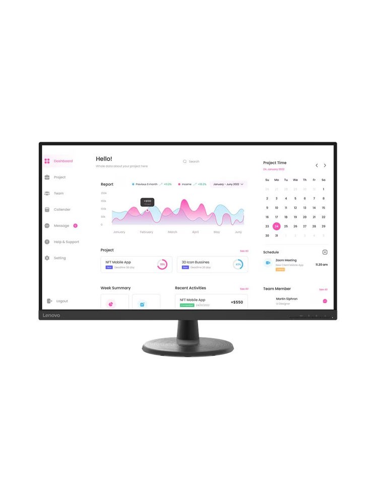 მონიტორი: Lenovo D32-40 31.5" FHD VA 4ms HDMI DP - 66FCGAC2EU