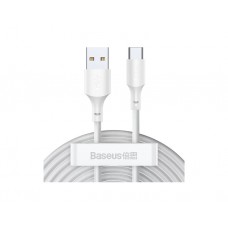 კაბელი: Baseus Simple Wisdom Data Cable Kit USB to Type-C 5A 2Pack 1.5m White - 6953156230309