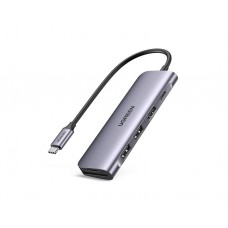 USB ჰაბი: UGREEN CM195 Type-C 6-in-1 USB-C Hub Gray - 70411