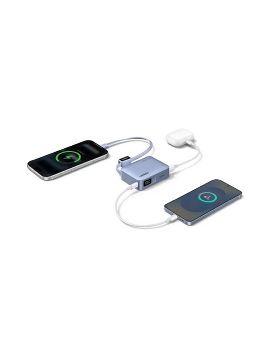 პორტატული დამტენი: UGREEN PB584 75173B 10000mAh Fast Charging Power Bank With Type-C Cable Blue