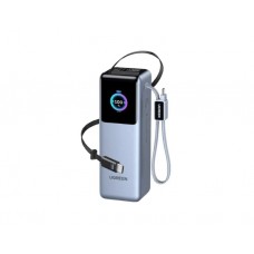 პორტატული დამტენი: UGREEN PB728 75702B Nexode 25000mAh Type-C USB Power Bank With Retractable Cable Grey