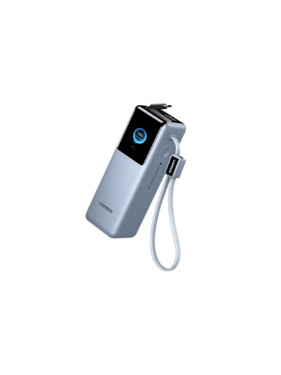 პორტატული დამტენი: UGREEN PB728 75702B Nexode 25000mAh Type-C USB Power Bank With Retractable Cable Grey