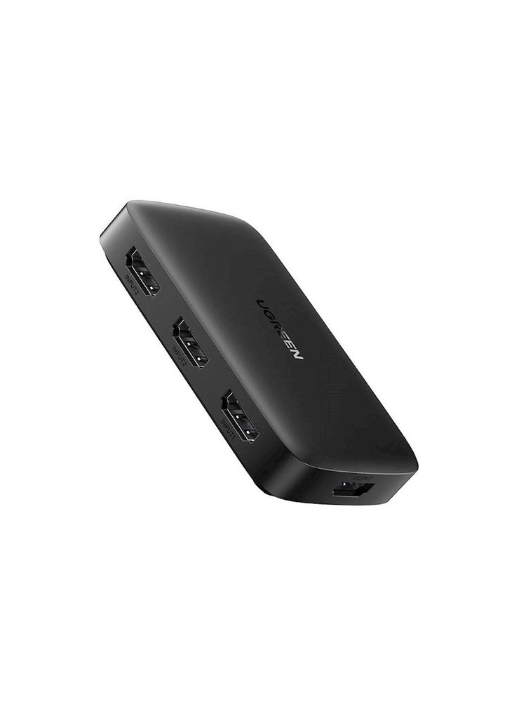 სვიჩი: UGREEN CM332 HDMI Switch 3 In 1 Out 4K HDMI Switcher With Remote Control Black - 80125