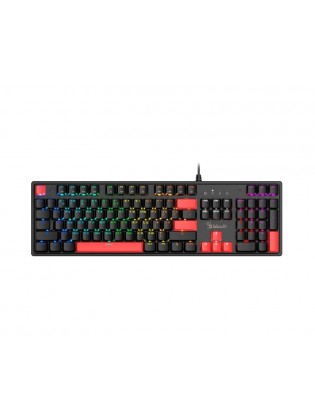 კლავიატურა: A4tech Bloody S510R RGB Mechanical Gaming Keyboard Brown Switch US Layout Fire Black