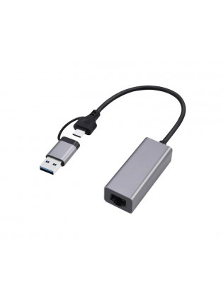 ადაპტერი: Gembird A-USB3AC-LAN-01 USB 3.1 + type-C Gigabit network adapter space grey