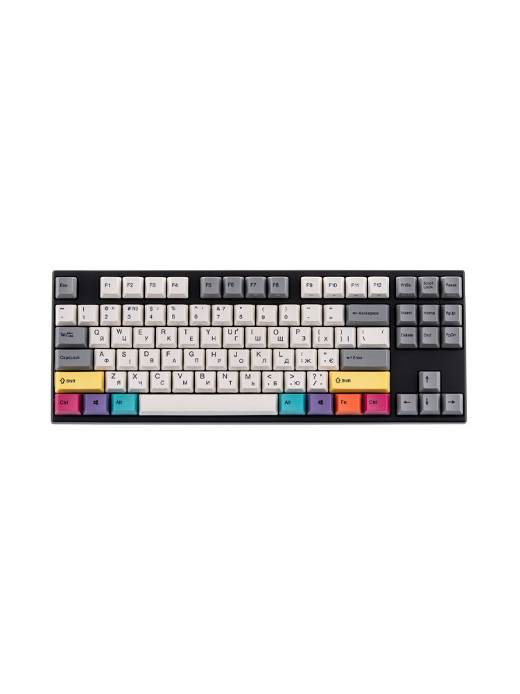 კლავიატურა: Varmilo VEM87 CMYK EC V2 Sakura UA Wired USB Keyboard Black - A33A024A9A3A17A007