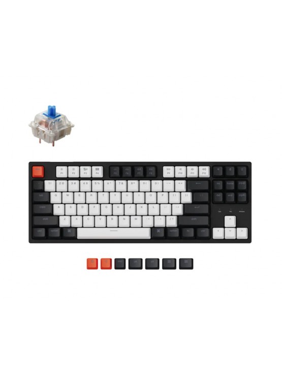 კლავიატურა: Keychron C1 HotSwap Gateron RGB Blue Wired Mechanical Keyboard Black - C1H2_KEYCHRON 