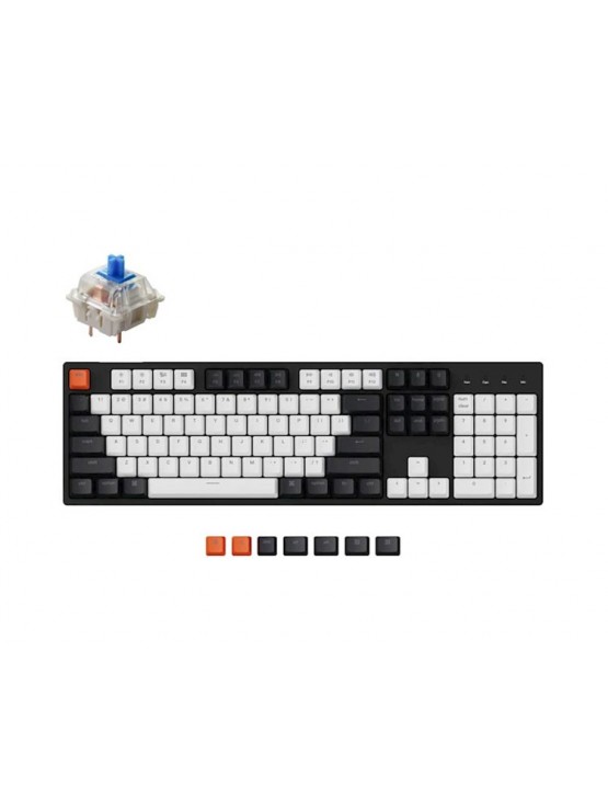 კლავიატურა: Keychron C2 Gateron G Pro Blue Wired Mechanical Keyboard Black - C2G2_KEYCHRON