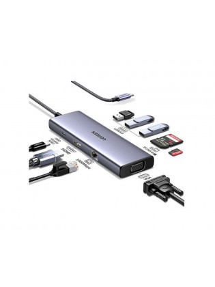 USB ჰაბი: UGREEN CM498 USB Type-C Hub Gray - 15600