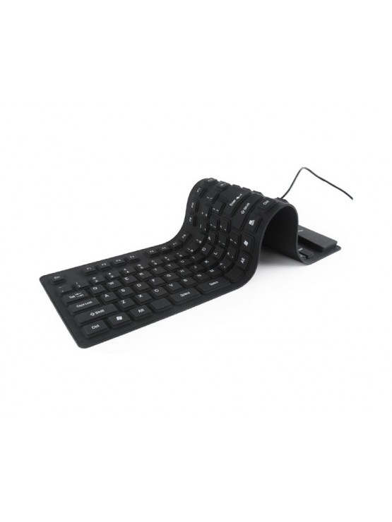 კლავიატურა: Gembird KB-109F-B Flexible keyboard USB + PS/2 combo black