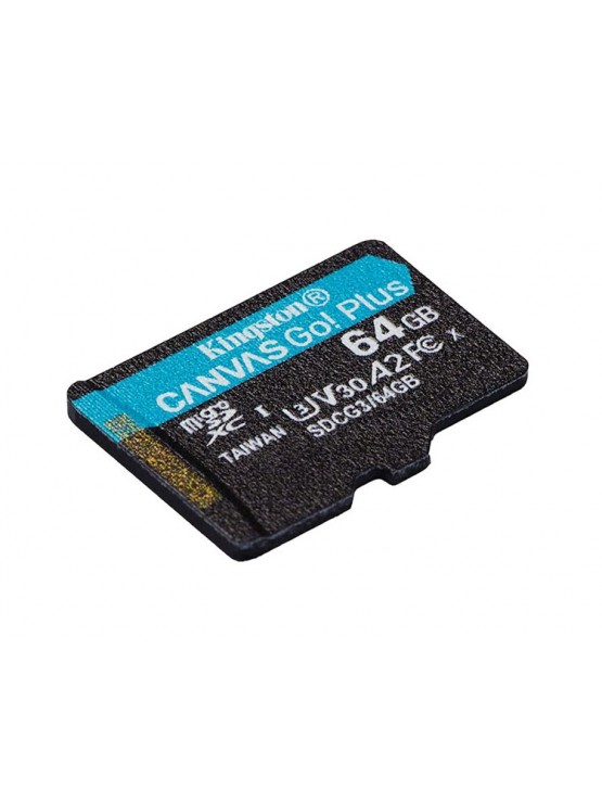 მეხსიერების ბარათი: Kingston Canvas Go Plus MicroSD 64GB UHS-I U3 Class 10 - SDCG3/64GBSP