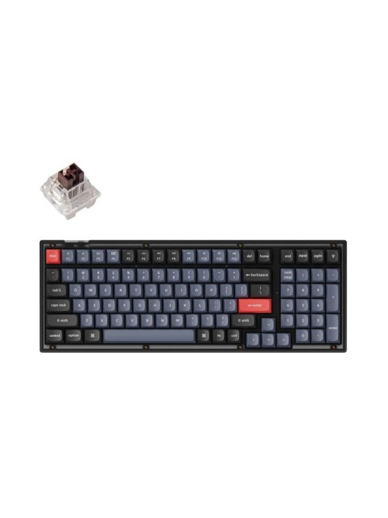 კლავიატურა: Keychron V5 K Pro Brown Hot-Swap QMK Knob USB-A EN/UKR RGB Frosted Black - V5A3_KEYCHRON