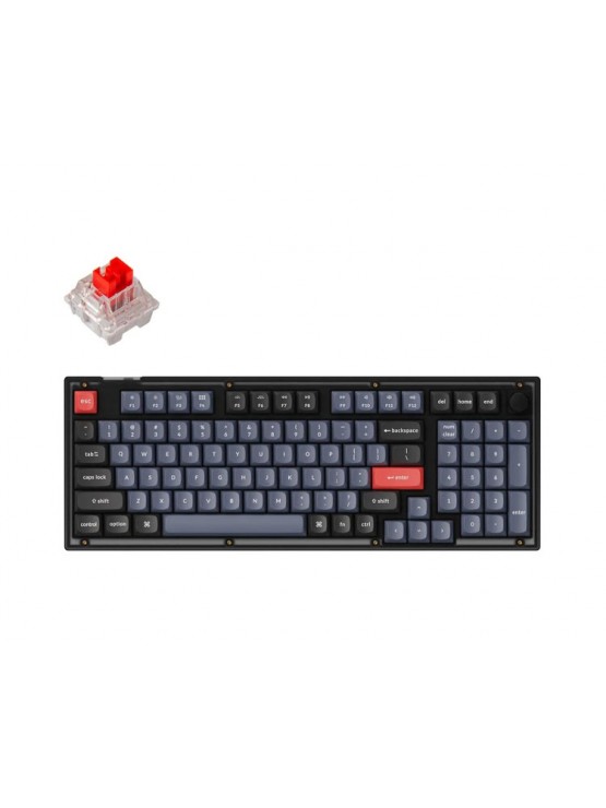 კლავიატურა: Keychron V5 K Pro Red Hot-Swap QMK Knob USB-A EN/UKR RGB Frosted Black - V5C1_KEYCHRON