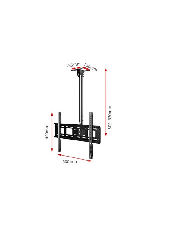 ტელევიზორის საკიდი: Allscreen C514 40"-70" TV Ceiling Mount Black