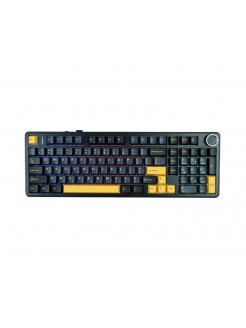 კლავიატურა: AULA F99 PRO Tri-Mode RGB Mechanical Keyboard Thunder Black/Dark Blue/Orange (Star Vector Switch)