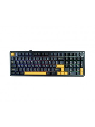 კლავიატურა: AULA F99 PRO Tri-Mode RGB Mechanical Keyboard Thunder Black/Dark Blue/Orange (Star Vector Switch)