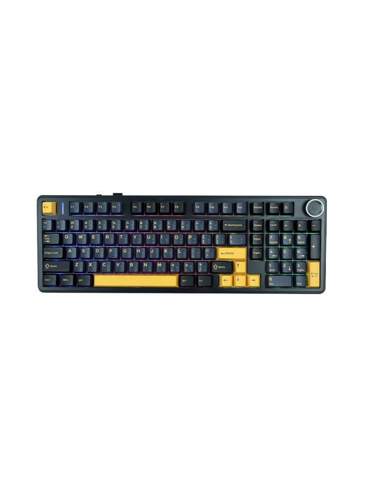 კლავიატურა: AULA F99 PRO Tri-Mode RGB Mechanical Keyboard Thunder Black/Dark Blue/Orange (Star Vector Switch)