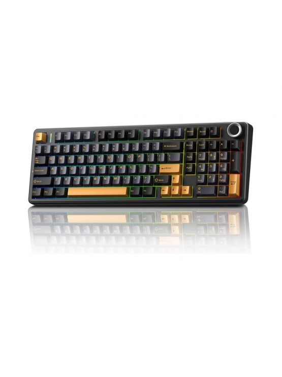 კლავიატურა: AULA F99 PRO Tri-Mode RGB Mechanical Keyboard Thunder Black/Dark Blue/Orange (Star Vector Switch)