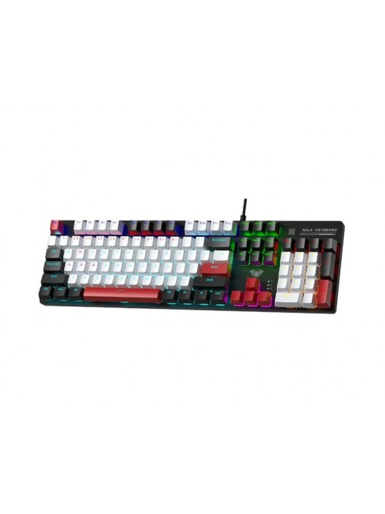 კლავიატურა: AULA S500 Zoned RGB Wired Mechanical Gaming Keyboard Black/White/Red (Blue switch)