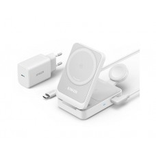 დამტენი: Anker MagGo Foldable 3-in-1 Wireless Charging Station Shell White - B2557321