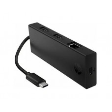 USB ჰაბი: HP Portable 4 Ports USB-C Hub Black - B8SU8UT