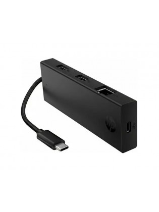 USB ჰაბი: HP Portable 4 Ports USB-C Hub Black - B8SU8UT