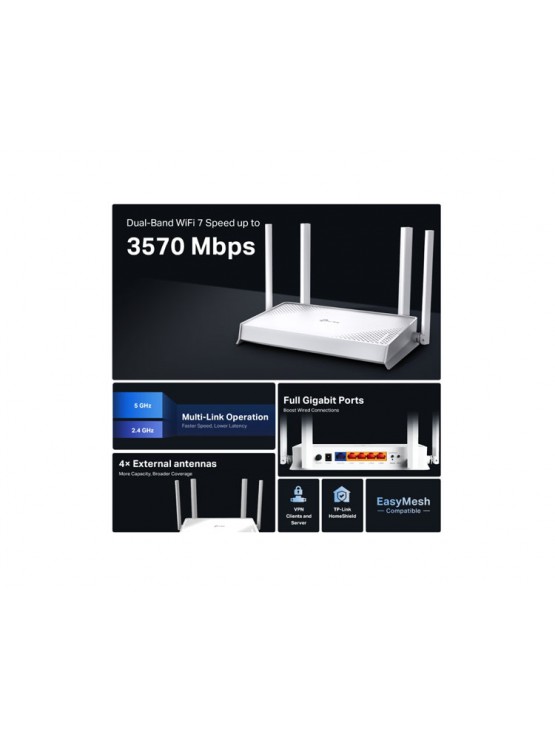 როუტერი: TP-Link Archer BE220W BE3600 Dual-Band Wi-Fi 7 Router