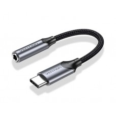 ადაპტერი: Vention BGMHA USB-C to 3.5mm Earphone Jack Adapter 0.1m Gray Aluminum