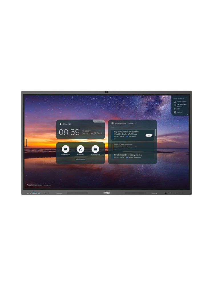 ინტერაქტიული ეკრანი: Vivitek NovoTouch BK752iW 75" 4K UHD 4GB 32GB + PC Module i5-12450H 8GB 256GB SSD