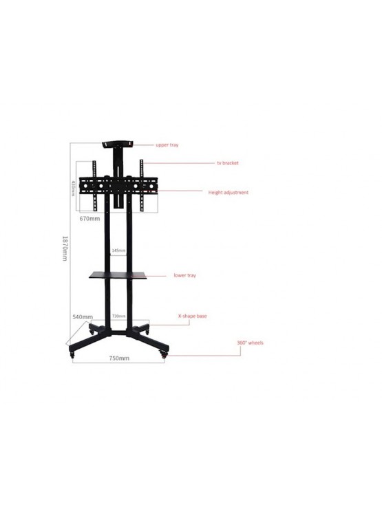 ტელევიზორის საკიდი: Allscreen C1500 32"-65" TV Mount With Roller Black