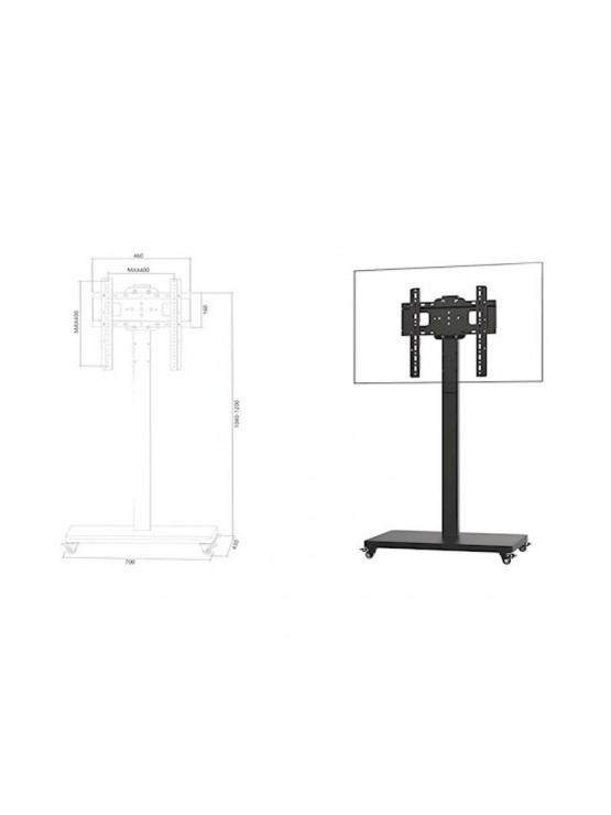 ტელევიზორის საკიდი: Allscreen C1600 26"-55" TV Mount With Roller Black