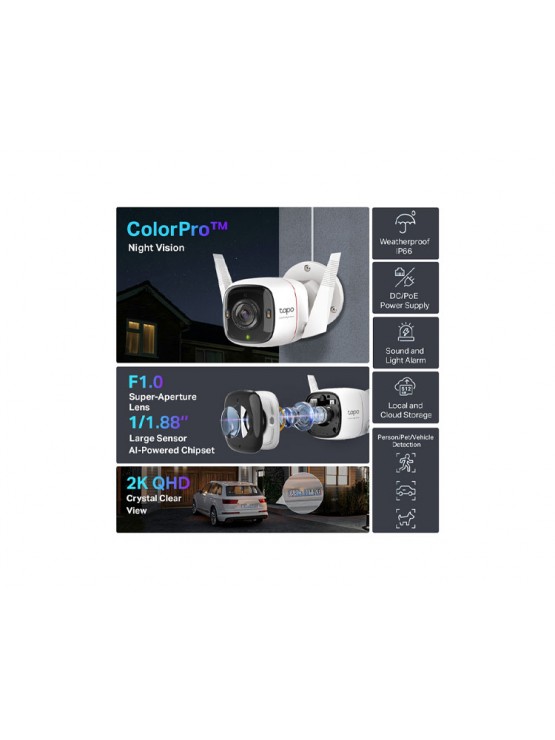 კამერა: TP-Link Tapo C325WB Outdoor Security WiFi Camera