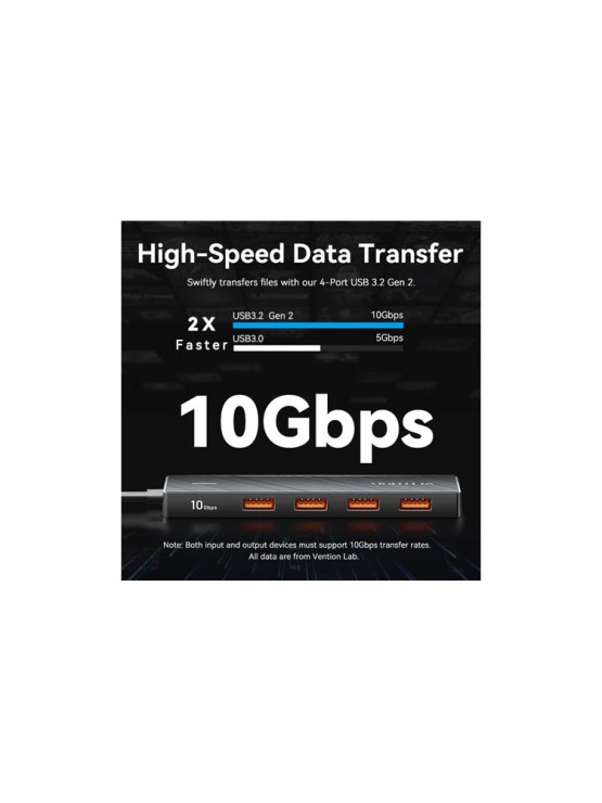 USB ჰაბი: Vention CHJBB 5-in-1 USB 3.2 Gen 2 Hub 10Gbps Data Transfer Black