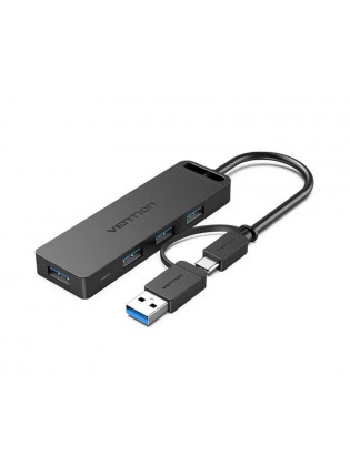USB ჰაბი: Vention CHTBB USB-C/USB 3.0 5-in-1 Hub 0.15m Black
