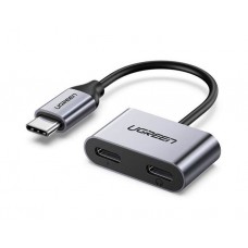 ადაპტერი: UGREEN CM232 USB Type-C USB-C One-Two Converter Gray - 60165