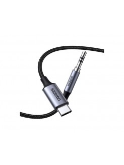 აუდიო ადაპტერი: UGREEN CM450 Type-C  To 3.5mm Aux Audio Cable With Chip 1m Black/Grey - 20192