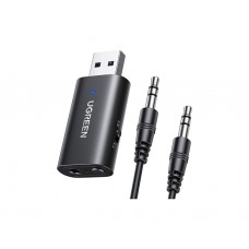 ბლუთუზი: UGREEN CM523 USB 2.0 to 3.5mm Bluetooth Transmitter/Receiver Adapter Black - 60300