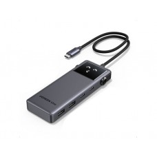 USB ჰაბი: UGREEN CM888 Groovy Robot 6-in-1 USB-C Hub Space Gray - 35998