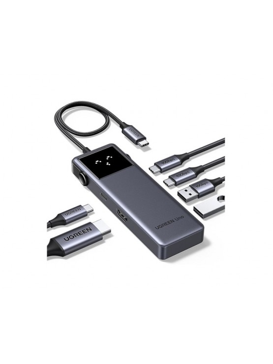 USB ჰაბი: UGREEN CM888 Groovy Robot 6-in-1 USB-C Hub Space Gray - 35998