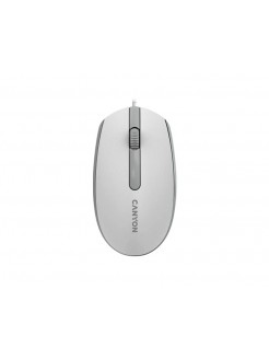 მაუსი: Canyon M-10 Wired Mouse With a Smooth Sliding Effect White/Grey - CNE-CMS10WG
