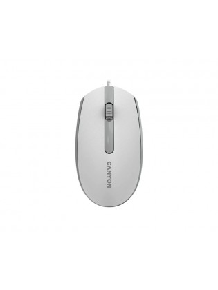 მაუსი: Canyon M-10 Wired Mouse With a Smooth Sliding Effect White/Grey - CNE-CMS10WG