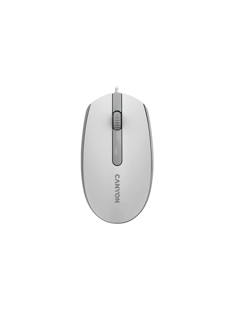 მაუსი: Canyon M-10 Wired Mouse With a Smooth Sliding Effect White/Grey - CNE-CMS10WG