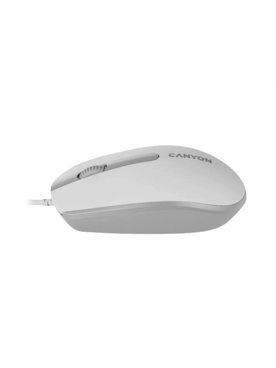 მაუსი: Canyon M-10 Wired Mouse With a Smooth Sliding Effect White/Grey - CNE-CMS10WG