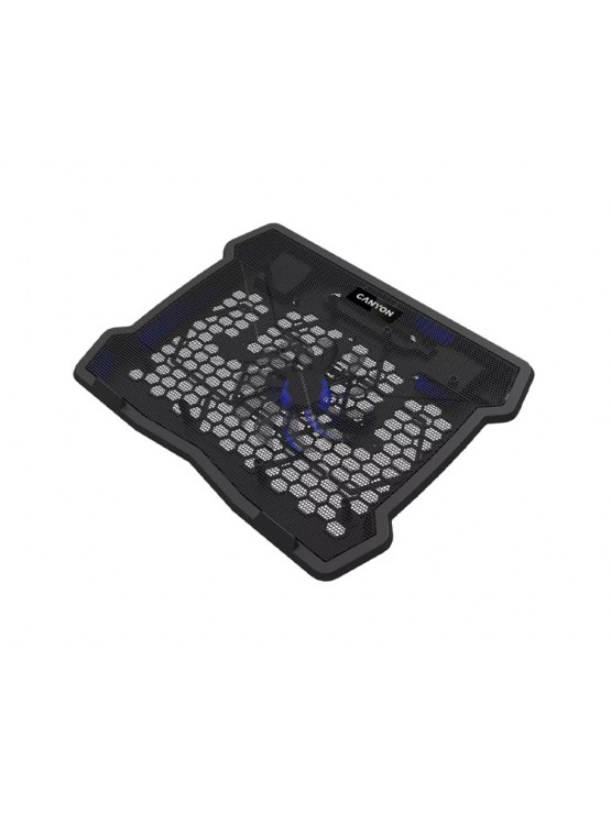 ნოუთბუქის ქულერი: Canyon NS-02 Cooling stand for laptops 15.6 2xUSB 2.0 LED Black - CNE-HNS02