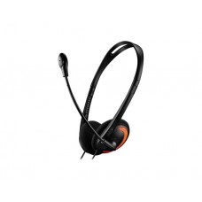 ყურსასმენი: Canyon HS-01 Stylish And Comfy Headset With Mic Black/Orange - CNS-CHS01BO