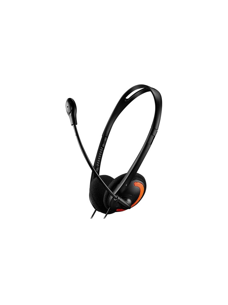 ყურსასმენი: Canyon HS-01 Stylish And Comfy Headset With Mic Black/Orange - CNS-CHS01BO