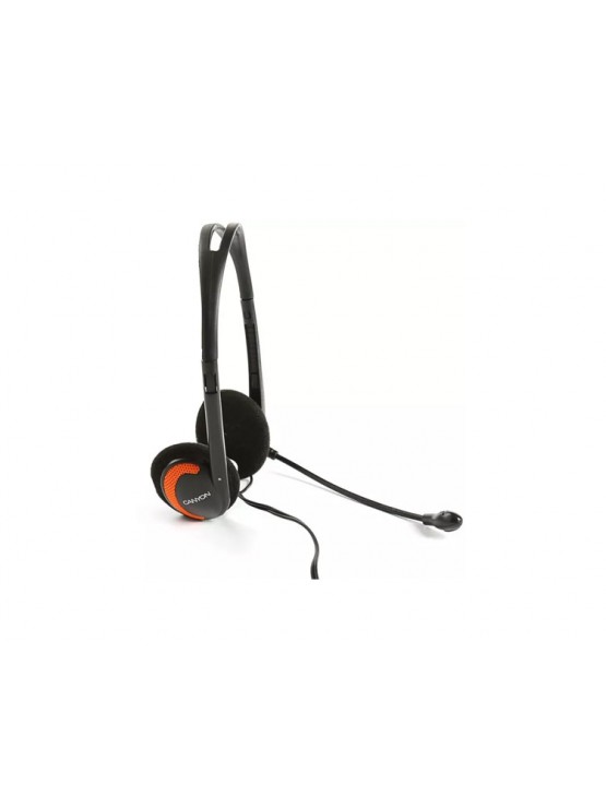 ყურსასმენი: Canyon HS-01 Stylish And Comfy Headset With Mic Black/Orange - CNS-CHS01BO