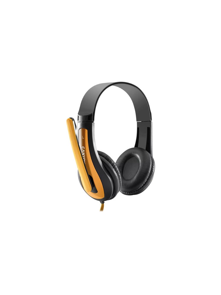 ყურსასმენი: Canyon HSC-1 Simple PC Headset Black/Yellow - CNS-CHSC1BY